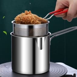 Nồi Chiên Nhúng Ngập Dầu Chất Liệu inox 304, Khoai Tây Chiên, trần bún, hủ tiếu, luộc, siêu tiện lợi_M217 2