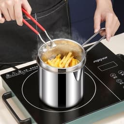 Nồi Chiên Nhúng Ngập Dầu Chất Liệu inox 304, Khoai Tây Chiên, trần bún, hủ tiếu, luộc, siêu tiện lợi_M217 3