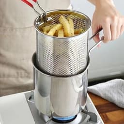 Nồi Chiên Nhúng Ngập Dầu Chất Liệu inox 304, Khoai Tây Chiên, trần bún, hủ tiếu, luộc, siêu tiện lợi_M217 4