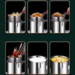 Nồi Chiên Nhúng Ngập Dầu Chất Liệu inox 304, Khoai Tây Chiên, trần bún, hủ tiếu, luộc, siêu tiện lợi_M217 5