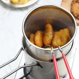 Nồi Chiên Nhúng Ngập Dầu Chất Liệu inox 304, Khoai Tây Chiên, trần bún, hủ tiếu, luộc, siêu tiện lợi_M217 6