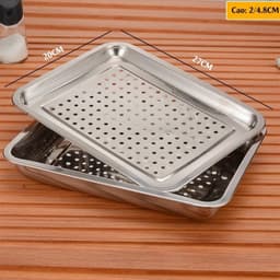 Khay inox 2 lớp úp ly, khay trà chữ nhật chất liệu inox cao cấp_M257 2