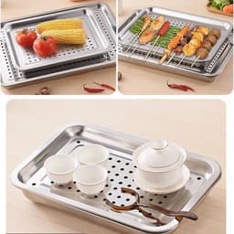 Khay inox 2 lớp úp ly, khay trà chữ nhật chất liệu inox cao cấp_M257 3