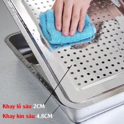 Khay inox 2 lớp úp ly, khay trà chữ nhật chất liệu inox cao cấp_M257 4