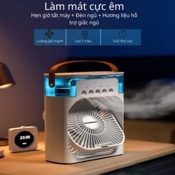 Quạt Điều Hoà Hơi Nước Mini Làm Mát Để Bàn 3 Chế Độ Gió Dung Tích Bình 600ML Tích Hợp Đèn Led M262 5