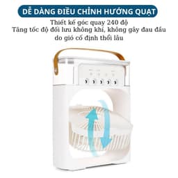 Quạt Điều Hoà Hơi Nước Mini Làm Mát Để Bàn 3 Chế Độ Gió Dung Tích Bình 600ML Tích Hợp Đèn Led M262 8