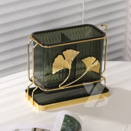 ống đũa meka phong cách bắc âu,ống đựng dao đũa 2 lá vàng đặt bàn M244 7