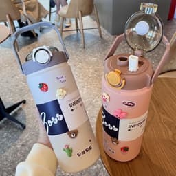 Bình Giữ Nhiệt Boss 1200ml Lõi Inox 304 Có Quai Xách Kèm Ống Hút Tặng Chổi Cọ Bình Và Sticker Dán 3D 2