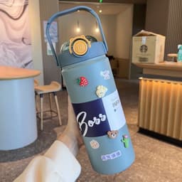 Bình Giữ Nhiệt Boss 1200ml Lõi Inox 304 Có Quai Xách Kèm Ống Hút Tặng Chổi Cọ Bình Và Sticker Dán 3D 6