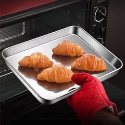 Combo 5 hộp đựng thực phẩm inox 304 cỡ lớn, Khay inox đựng thực phẩm lạnh có kèm nắp đậy 5