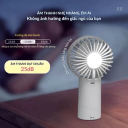 Quạt Mini Cầm Tay Tích Điện Pin Khủng 6000mAh/3000mAh Có Đèn Pin Sáng 3 Tốc Độ Gió Tiện Lợi M252 6