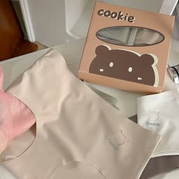 SET 4 Quần Lót Nữ Đúc Su Gấu Cao Cấp - Quần Lót Nữ Đúc Su Lạnh Không Đường May Mã SET GAU COOKIE 3