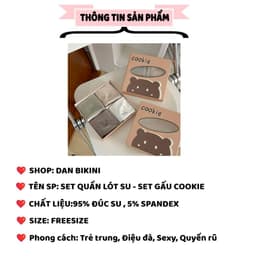 SET 4 Quần Lót Nữ Đúc Su Gấu Cao Cấp - Quần Lót Nữ Đúc Su Lạnh Không Đường May Mã SET GAU COOKIE 2