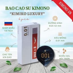 Kimono bao cao su siêu mỏng 0.02 màu vàng Gold chứa vitamin B cấp ẩm bôi trơn, Hộp 3 bcs - 18CENTI 5