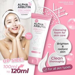 Sữa Rửa Mặt Dưỡng Trắng Da Ngăn Ngừa Mụn Alpha Arbutin Collagen Foaming Cleanser Thái Lan 120ml 7