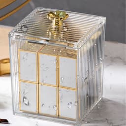 Hộp Đựng Bông Tẩy Trang, Ngoáy Tai, Trang Điểm Cao Cấp Chất Liệu Mica Trong Cao Cấp Dày Dặn 5