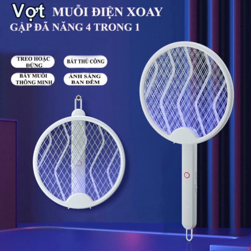 Vợt Muỗi Gấp Gọn 2 Trong 1 An Toàn, Tự Động với Lưới Bảo Vệ Thông Minh