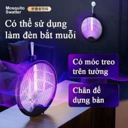 Vợt Muỗi Gấp Gọn 2 Trong 1 An Toàn, Tự Động với Lưới Bảo Vệ Thông Minh 8