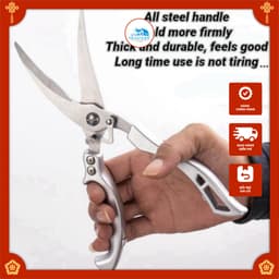 Kéo Cắt Gà Vịt chuyên dùng Kéo Cộng Lực Cắt thức ăn nguyên liệu Thép Không Gỉ bền vững 2