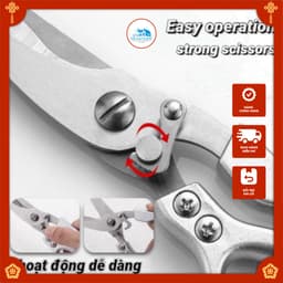 Kéo Cắt Gà Vịt chuyên dùng Kéo Cộng Lực Cắt thức ăn nguyên liệu Thép Không Gỉ bền vững 4