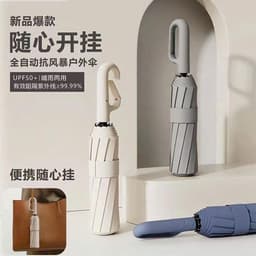 Dù Gấp Thông Minh Chống Tia UV- Chống Gió Tay Cầm Móc Tiện Lợi - Ô Gấp Gọn Dùng Cho Mưa Nắng Ngoài Trời 2