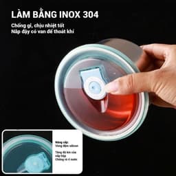 Combo 5 Hộp Đựng Thực Phẩm inox Tròn Có Nắp Đậy, khay Inox Bảo Quản Thực Phẩm Tủ Lạnh gd1511 6