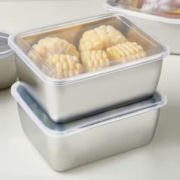 Combo 5 Hộp Đựng Thực Phẩm inox Tròn Có Nắp Đậy, khay Inox Bảo Quản Thực Phẩm Tủ Lạnh gd1511 7