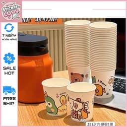 Set 50 Cốc Giấy Chịu Nhiệt Dùng 1 Lần, Dung Tích 220ml, Cốc Dùng 1 Lần Cao Cấp An Toàn Cho Sức Khoẻ 8