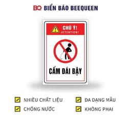 Biển báo cấm đái bậy 20x30cm - bq 1