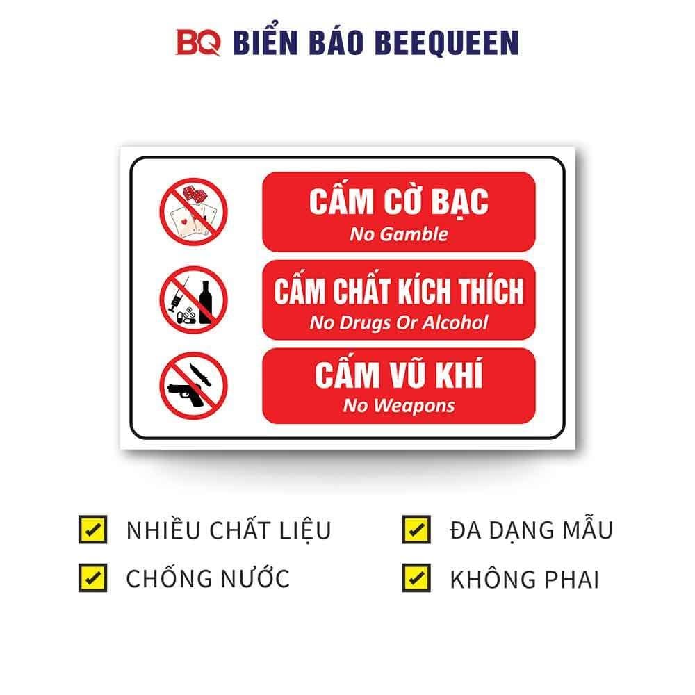 Biển báo cấm cờ bạc cấm chất kích thích cấm vũ khí d29
