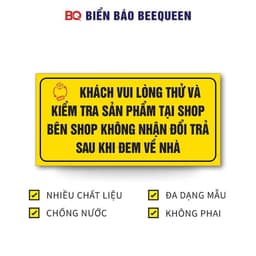 Biển báo không đổi trả hoàn trả khi đem hàng về nhà, kiểm tra sản phẩm tại shop n112 1