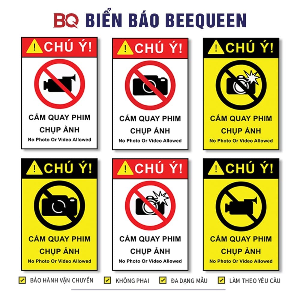 Biển cấm quay phim chụp ảnh - biển cấm chụp ảnh