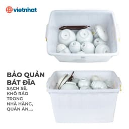 Hàng Chính Hãng Thùng Nhựa Có Bánh Xe Việt Nhật Các Cỡ 90L(70x50x41), Thùng 125L (75x52x46cm) 7