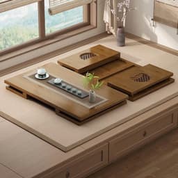 Bàn ZATAKU Kiểu Nhật Gỗ Tăm Tre Cao Cấp, Bàn Trà Ngồi Bệt Gấp Gọn TOTOROHOUSE 3