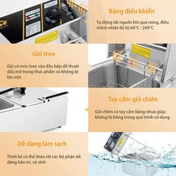 Bếp chiên nhúng dầu 4L, 6L, 12L - Đa dạng mẫu bếp đơn và bếp đôi cho món chiên ngon. 6