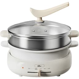 Nồi Lẩu Nướng Hấp Bear DHG-C40W2, 4Lit 3in1 Khay Chống Dính Xửng Hấp 3.5L, Hàng Chính Hãng 2