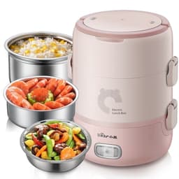 HỘP CƠM ĐIỆN BEAR DFH-B20S6, 2Lit - 270W, 3 KHAY INOX 304, HẸN GIỜ, HÂM NÓNG & HẤP TRỨNG 3