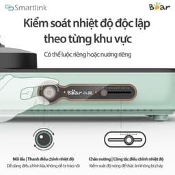 Bếp Lẩu Nướng Bear DKL-C15G1, Công Suất 1600W, 2 Vùng Nhiệt Độc Lập Bàn Nướng Rộng, Hàng Chính Hãng 6