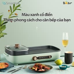 Bếp Lẩu Nướng Bear DKL-C15G1, Công Suất 1600W, 2 Vùng Nhiệt Độc Lập Bàn Nướng Rộng, Hàng Chính Hãng 2