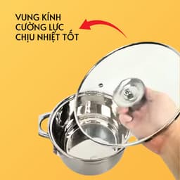 Bộ nồi Inox 3 món cao cấp sang trọng, chất liệu inox 304 không gỉ, đáy nồi 3 lớp đúc nguyên khối SH-358 4