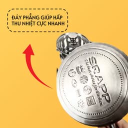 Bộ nồi Inox 3 món cao cấp sang trọng, chất liệu inox 304 không gỉ, đáy nồi 3 lớp đúc nguyên khối SH-358 5