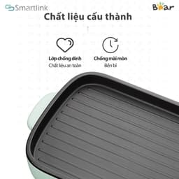 Bếp Lẩu Nướng Bear DKL-C15G1, Công Suất 1600W, 2 Vùng Nhiệt Độc Lập Bàn Nướng Rộng, Hàng Chính Hãng 7