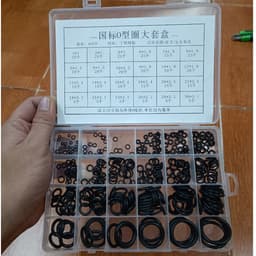 Hộp 400 gioăng cao su và 200 ron cao su chất lượng, bền bỉ thay thế băng tan, chịu dầu, size 24. 8