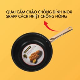 Chảo chống dính inox SRAPP SH-30, Chảo inox size 26cm đáy 5 lớp phù hợp mọi loại bếp 3