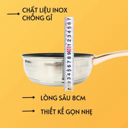 Chảo chống dính inox SRAPP SH-30, Chảo inox size 26cm đáy 5 lớp phù hợp mọi loại bếp 5