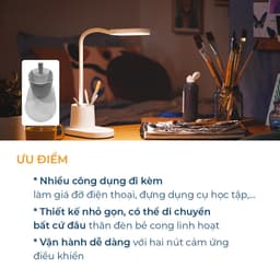 Đèn bàn học PHILIPS bảo vệ mắt Bucket DSK214 7W - Điều chỉnh độ sáng, êm dịu cho đôi mắt khỏe đẹp -  PHILIPS HCM 5