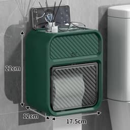 VINBEO Hộp Đựng Giấy Vệ Sinh Treo Tường 2in1 Đa Năng Chất Liệu Nhựa ANHI004 1