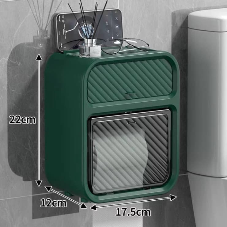 VINBEO Hộp Đựng Giấy Vệ Sinh Treo Tường 2in1 Đa Năng Chất Liệu Nhựa ANHI004