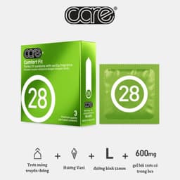 Combo 4 hộp 3 chiếc bao cao su CARE 22 28 48 50 siêu mỏng siêu gai kéo dài thời gian nhiều gel - 18centi 5