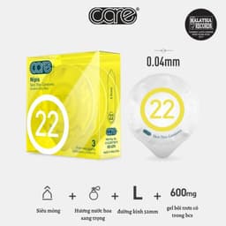 Combo 4 hộp 3 chiếc bao cao su CARE 22 28 48 50 siêu mỏng siêu gai kéo dài thời gian nhiều gel - 18centi 2